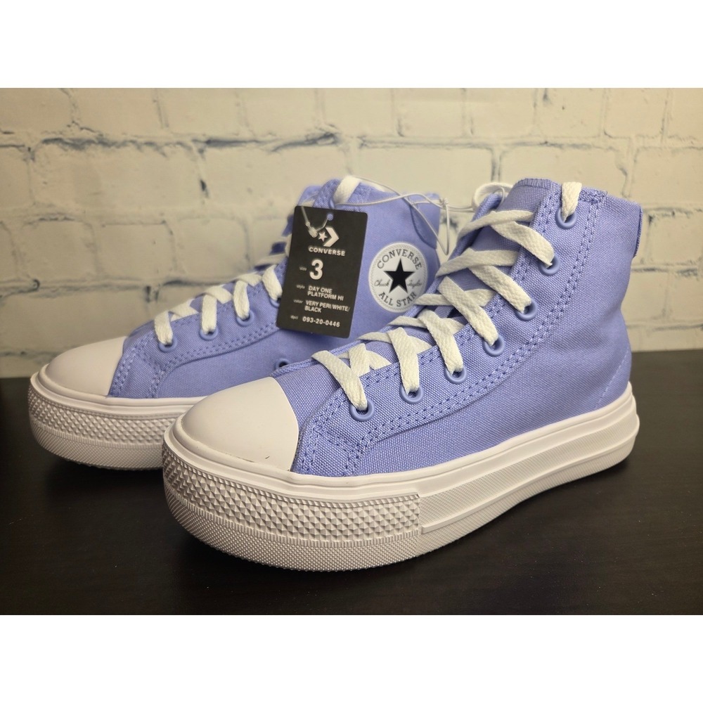 Converse Chuck Taylor All Star Day One Platform Hi Very Peri Purple Youth Sz 3
